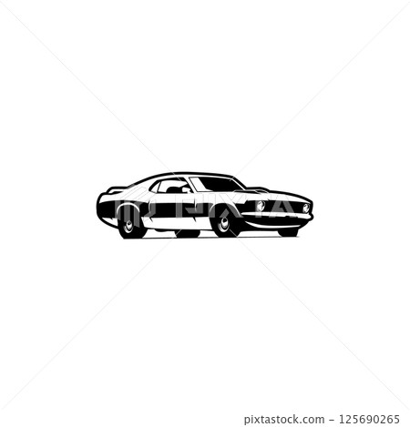 mustang mach 1 car logo silhouette vector. isolated badge, emblem. available in eps 10 125690265