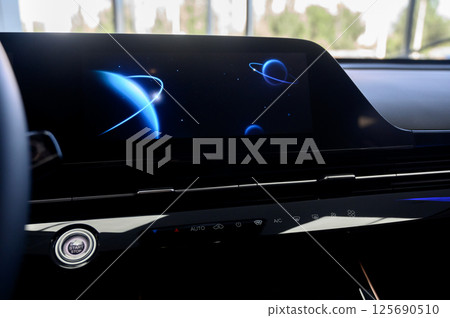 main screen in modern car dashboard main screen in modern car dashboard 125690510