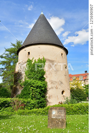 Metz, France. The Camouflage Tower, a remnant of the medieval city walls, is seen on May 10, 2024. Metz, France. The Camouflage Tower, a remnant of the medieval city walls, is seen on May 10, 2024. 125690907