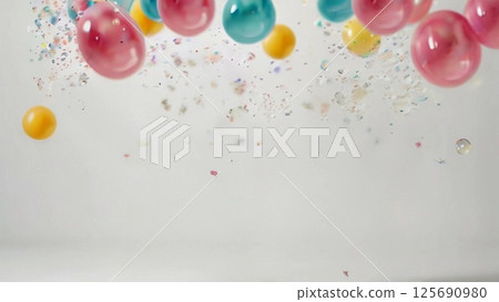 Party card design image background balloons and confetti design 125690980