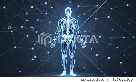 Graphic conceptual illustration of the nervous system in humans with external influences from the environment, perception via the sensory organs 125691109