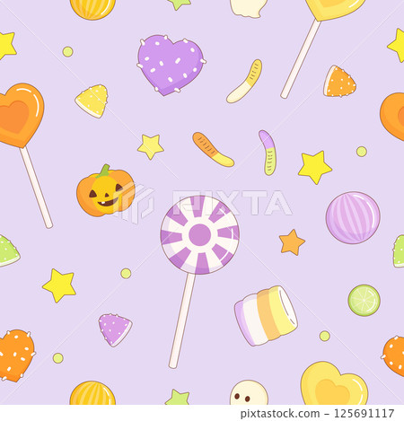 purple halloween candy party pattern 125691117