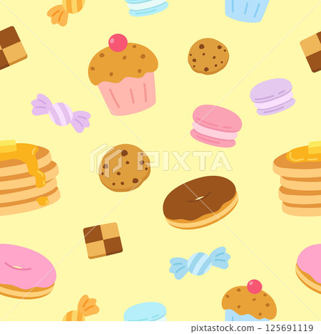 yellow dessert party pattern yellow dessert party pattern 125691119