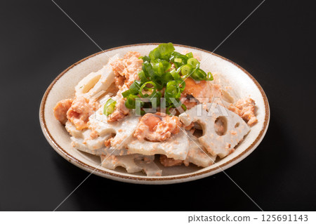 Lotus root with cod roe Lotus root with cod roe 125691143