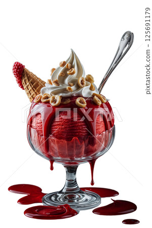 ice cream with fruits ice cream with fruits 125691179
