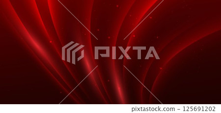 Red glowing curve ray background with lighting effect sparkle. 125691202