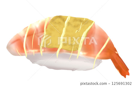 烤蝦和起司壽司插圖 烤蝦和起司壽司插圖 125691302