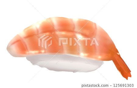 Shrimp sushi illustration 125691303
