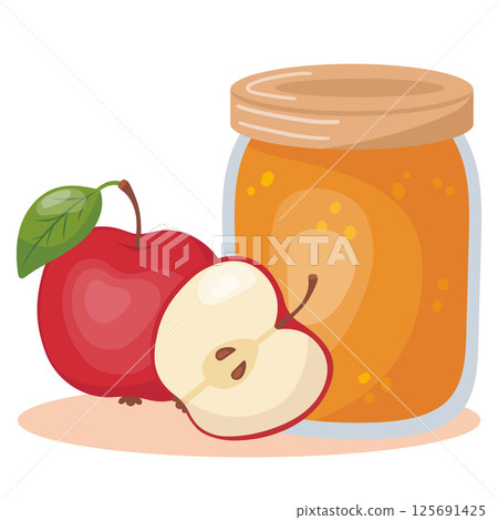 Jar of apple jam Jar of apple jam 125691425