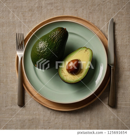 Avocado cut 125691654
