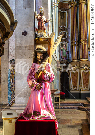 Interior of Igreja de Sao Juliao, St. Julian's Church in Setubal, Portugal. Interior of Igreja de Sao Juliao, St. Julian's Church in Setubal, Portugal. 125691947