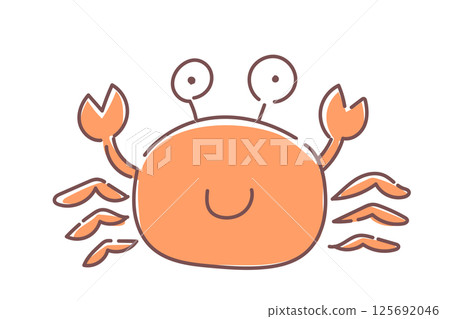 簡單可愛的螃蟹向量圖 125692046