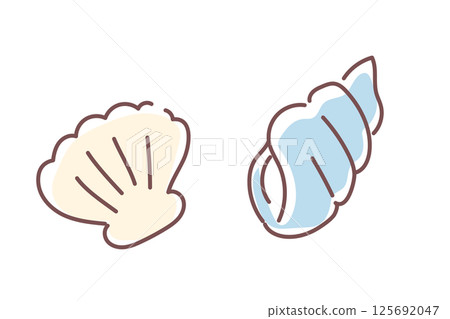 Simple cute shell vector illustration 125692047