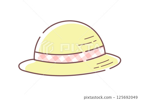 Simple cute straw hat vector illustration Simple cute straw hat vector illustration 125692049