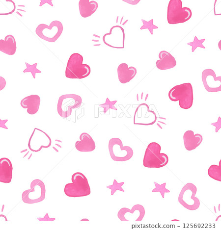 Seamless Pattern Watercolor Hearts Valentino Day Seamless Pattern Watercolor Hearts Valentino Day 125692233
