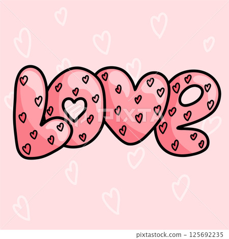 Valentino Day pattern on a pink background 125692235