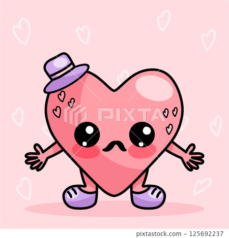 Valentino Day pattern on a pink background 125692237