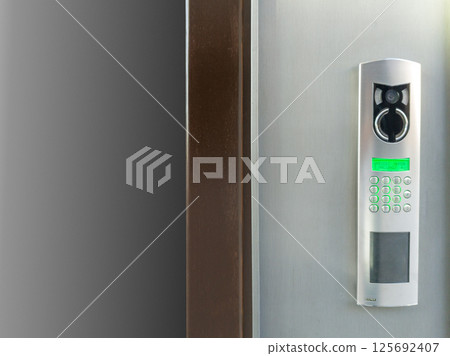 Modern intercom system with numeric keypad 125692407