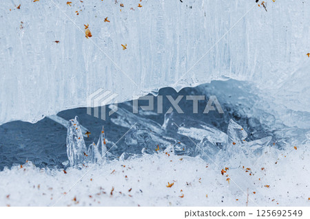 北海道冬季霜柱 125692549