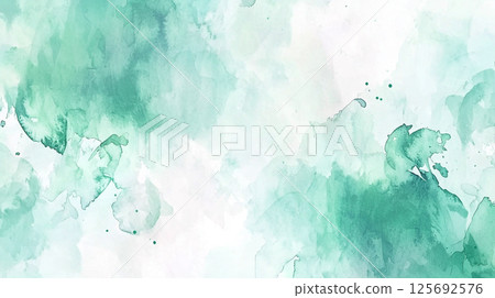 Mint green watercolor texture 125692576