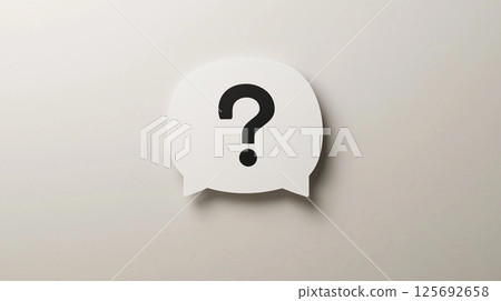 白色氣泡中的問號|精緻的留白 125692658
