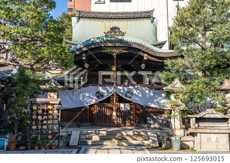 京都市中京區壬生稻城宮町元蓼園、稻城神社（元蓼園社）拜殿、祗園祭花車遊行儀式 125693015