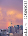 Tokyo Skytree and rainbow at sunset 125693032