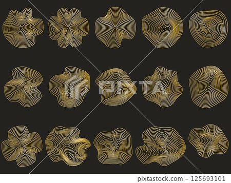 Set of gold abstract shapes 125693101