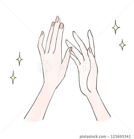 Beautiful hands illustration skin care 125693341
