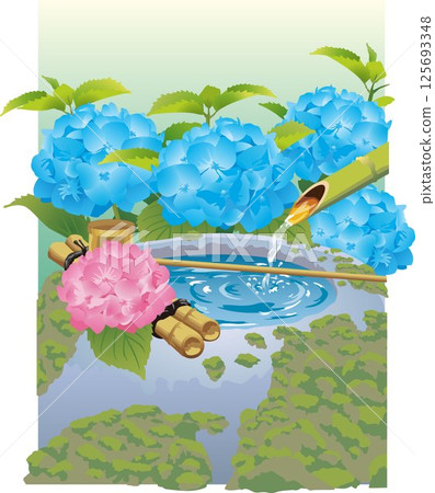 繡球花與築梅的風景 125693348