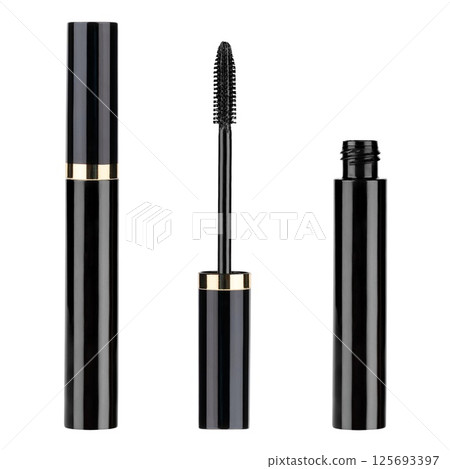 set of mascara black isolated on white background 125693397