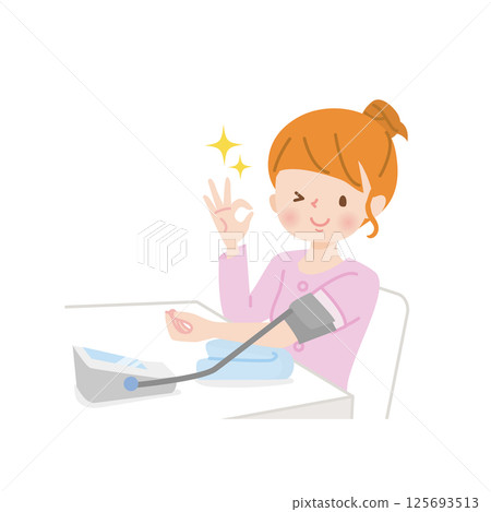 測量血壓的一位小姐 125693513