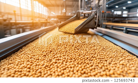 Automated Soybean Processing in Modern Industrial Factory 125693743