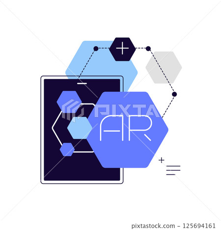 Augmented reality. High tech concept. Modern flat icon. Squared 125694161