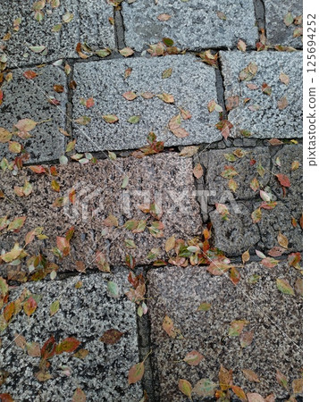 Stone-covered background material 125694252