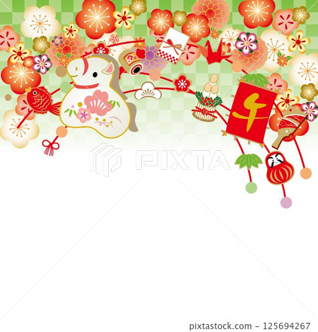 2026年馬年新年賀卡背景插圖 125694267