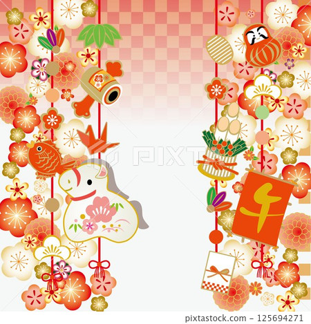 New Year's card background illustration for the Year of the Horse 2026 125694271