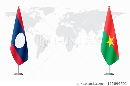 Laos and Burkina Faso flags for official meeting Laos and Burkina Faso flags for official meeting 125694791