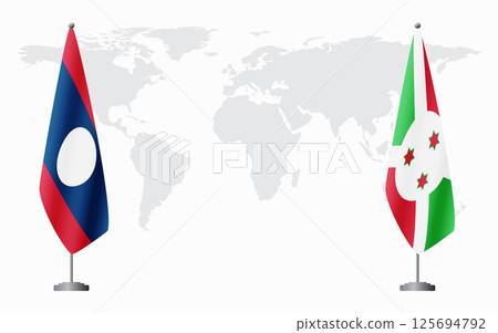 Laos and Burundi flags for official meeting Laos and Burundi flags for official meeting 125694792