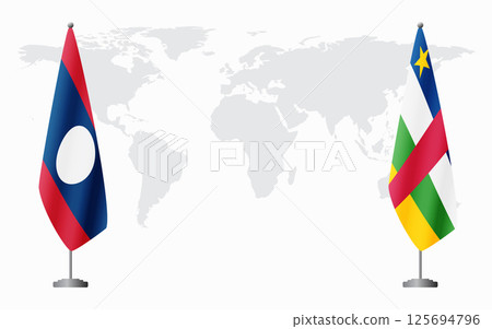 Laos and Central African Republic flags for official me 125694796