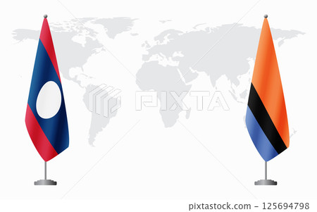 Laos and Chagos Islands flags for official meeting Laos and Chagos Islands flags for official meeting 125694798