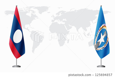 Laos and Northern Mariana Islands flags for official me Laos and Northern Mariana Islands flags for official me 125694857