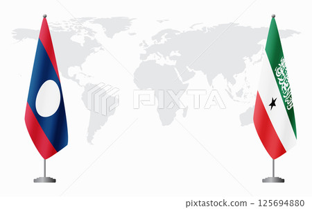 Laos and Somaliland flags for official meeting Laos and Somaliland flags for official meeting 125694880