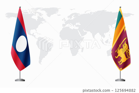 Laos and Sri Lanka flags for official meeting 125694882