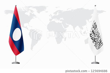 Laos and Afghanistan flags for official meeting Laos and Afghanistan flags for official meeting 125694886