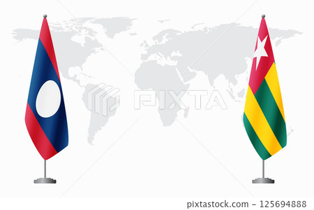 Laos and Togo flags for official meeting 125694888