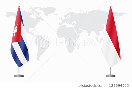 Cuba and Monaco flags for official meeting Cuba and Monaco flags for official meeting 125694933