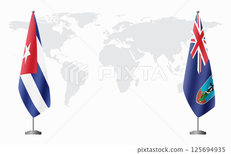 Cuba and Montserrat flags for official meeting Cuba and Montserrat flags for official meeting 125694935