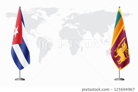 Cuba and Sri Lanka flags for official meeting Cuba and Sri Lanka flags for official meeting 125694967