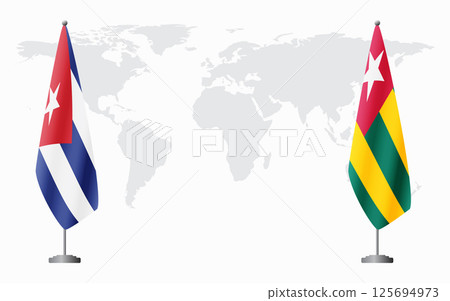 Cuba and Togo flags for official meeting Cuba and Togo flags for official meeting 125694973